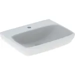 Lavabo serie Geberit Selnova Square: 60x46cm, Toma de grifo=Centro, Rebosadero=Sin, Blanco